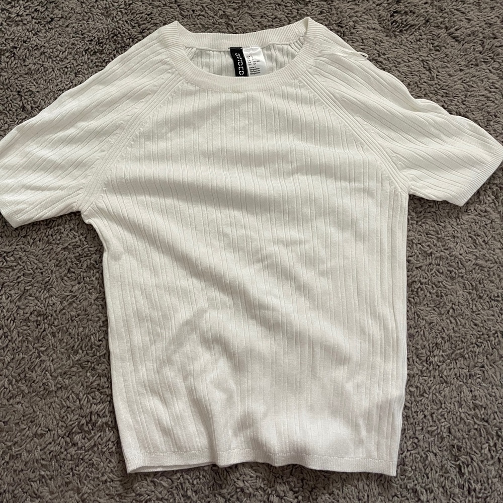 White ribbed crop top